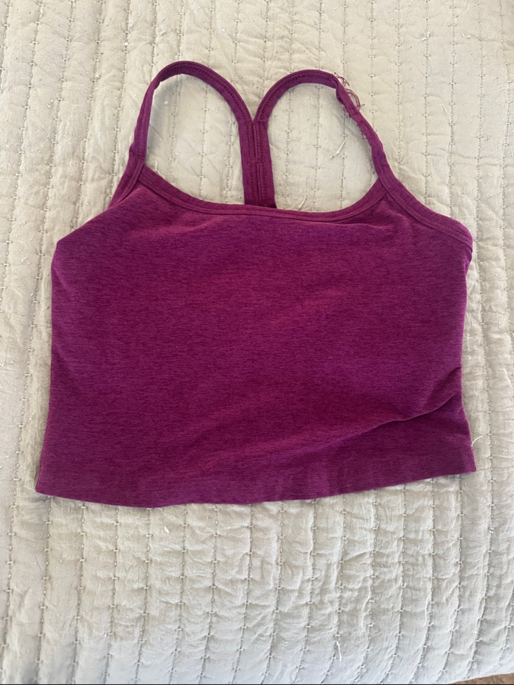 Beyond Yoga Plum Heather Space Dye Racerback Crop